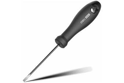 Шлицевая отвёртка Deli "Home Series Black" SL3x75мм HT1103 Cr-V, эксклюзивный дизайн, софттач, магнит 104602