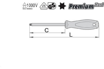 Отвертка Unior изолированная VDE 1000V, с утонченным жалом, PZ1х80мм 3838909240695