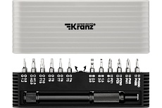 Набор отверток для точных работ Kranz RA-01 25 предметов в кейсе, сталь S2 KR-12-4751