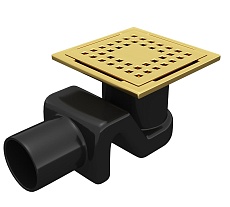 Трап для душа RGW Drain Leo-01-10Gb 10x10 см брашированное золото 60210110-06
