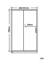 Душевая дверь Timo TD-150/03GR-6 150x195 графит, черный