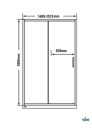 Душевая дверь Timo TD-150/03GR-6 150x195 графит, черный