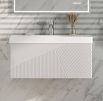 Тумба с раковиной Velvex Edge 80 см белый глянец