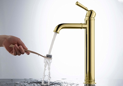 Смеситель для раковины Aquatek Классик AQ1504PG полированное золото