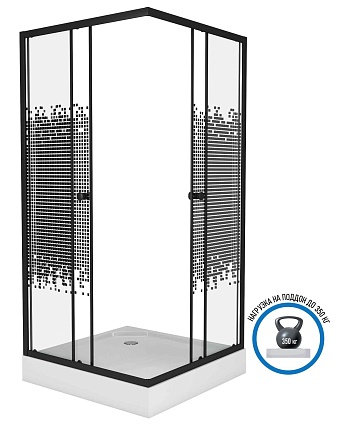 Душевой уголок Niagara Eco NG- 010-14Q BLACK 100x100 мозаика, с поддоном