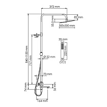 Душевая стойка WasserKRAFT A199.118.103.010.CH Thermo с термостатом, хром