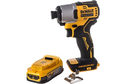 Бесщеточный импульсный шуруповерт DeWalt 18 В XR батарея POWERSTACK, чемодан TSTAK DCF840E1T-XJ