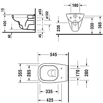 Подвесной унитаз Duravit D-Code (с крышкой SoftClose) 45350900A1