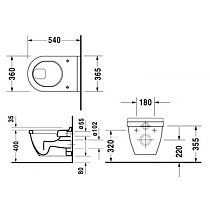 Подвесной унитаз Duravit Starck 3 2201090000