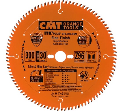 Диск пильный по ламинату (300x30x2,6/1,8 мм; Z96) CMT 273.300.96M
