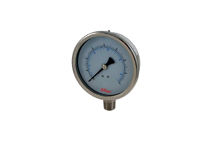 Манометр от 0 до 1.6 бар из нержавеющей стали, D50 мм, NPT 1/4", штуцер снизу A-Flow G30-S-4N-50A-1.6bar