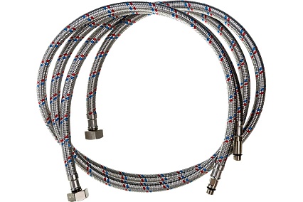 Гибкая подводка для смесителей ELKA 1/2" х М10 х 120 см, пара - длинный и короткий хвост ИС.100968