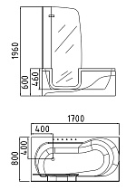 Акриловая ванна Gemy G9246 B 170x80 L