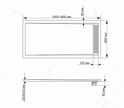Поддон для душа RGW STM-099G 90x90 каменный, графит