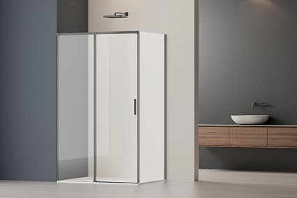 Душевой уголок Vincea Софт 2 (Soft 2) VSR-3SO29011CLGM 110x90 вороненая сталь, прозрачное