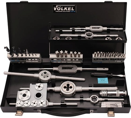 Набор метчиков и плашек VOLKEL M3-M12 HSS-G 52 предмета V49106