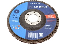 Круг шлифовальный лепестковый Тип 29 115x22 мм, P 80, Zr, 80 м/с, 12250 об/мин Rossvik 29_115х22_80