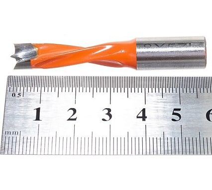 Сверло присадочное усиленное "глухое" (8x57.5 мм; S=10x20 мм; LH) ROTIS 412.0857L