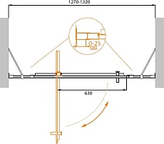 Душевая дверь Cezares MOLVENO-BA-12-90+40-C-Cr-IV 130x195 прозрачная