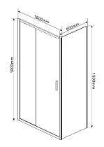 Душевой уголок Vincea Garda VSR-1G8016CL 160x80 хром, прозрачный