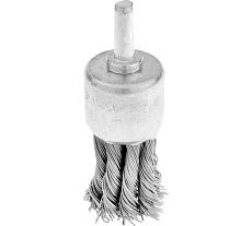 Щетка металлическая со шпилькой, крученая проволока, чашка, 25 мм для дрели Тундра 1032353