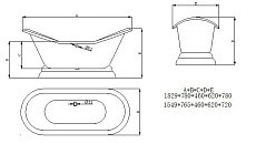 Чугунная ванна Sharking SW-1005В 183x78