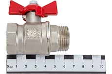Шаровой кран для воды Valfex OPTIMA латунный 3/4&quot; ВР/НР бабочка, никелированный 11Б27фт1М VF.218.NLB1.034.Bir