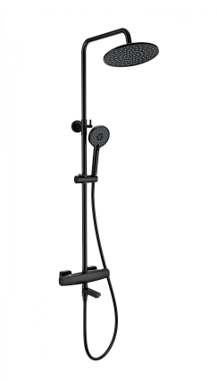Душевая стойка Wonzon&Woghand Neo WW-B3035-A3-MB термостат, черный матовый