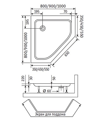 Душевой уголок RGW Passage PA-81 90x90 прозрачное