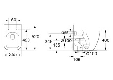 Приставной унитаз BelBagno Alpina BB10100CB