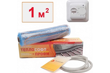 Нагревательный мат ТеплоСофт Профи 1 м2 150Вт с терморегулятором 1150