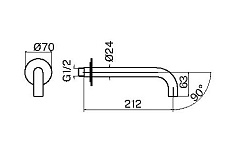 Излив для ванны Plumberia IXO SPT0058CR хром