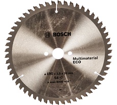 Диск пильный универсальный Multi ECO (190x20/16 мм; 54 зуба) Bosch 2608641801