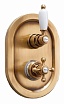 Смеситель для душа Cezares ELITE-VDIM2-T-02-Bi термостат, бронза, белый