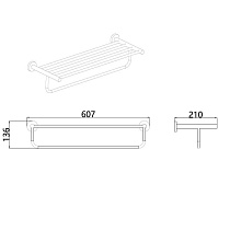 Полка для полотенец AQUAme Trento AQM7206CR хром
