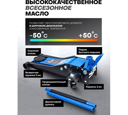 Домкрат подкатной гидравлический Forsage 3т F-T820033X(60448)
