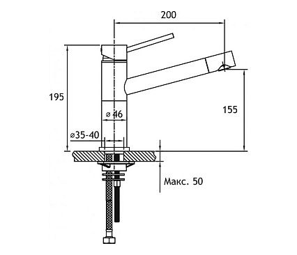 Смеситель для кухни Timo Saona 2303F