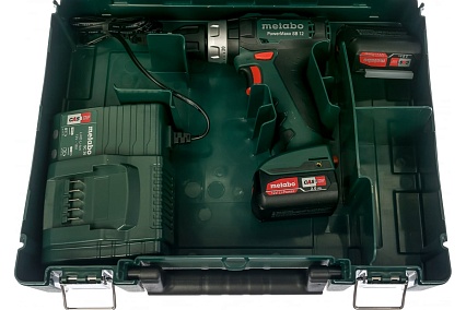 Аккумуляторная ударная дрель-шуруповерт Metabo PowerMaxx SB 12 2х2.0, Li-Ion, кейс 601076500