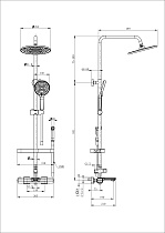 Душевая стойка Wonzon&Woghand Solid WW-C3011-A1-CR термостат, хром