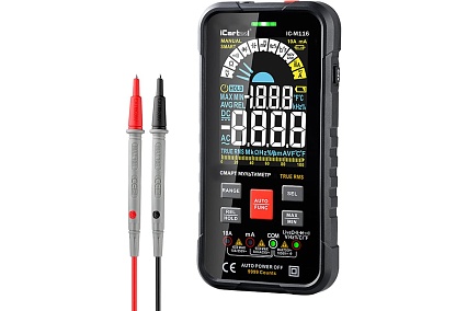 Профессиональный цифровой смарт мультиметр iCartool CATIII 1000V, СATIV 600V, TrueRMS, AC/DC IC-M116
