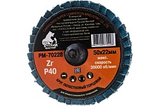 Круг лепестковый торцевой по металлу (50х22 мм; Р40; крепление Roloc) Русский Мастер РМ-70228