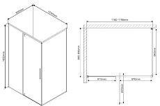 Душевой уголок Vincea Slim VPR-2SL1 120x90 хром, прозрачный, L