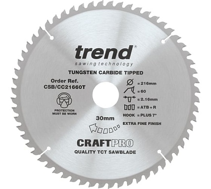 Пильный диск 216 мм 60 зубьев Trend CSB/21660T