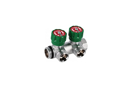 Коллектор Hoobs латунный хром 1" x 3/4" (евроконус) - 2 вых. 03104H