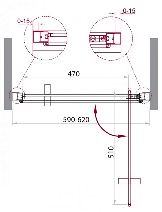 Душевая дверь BelBagno MARMI-B-1-60-C-Cr 60x195 прозрачная