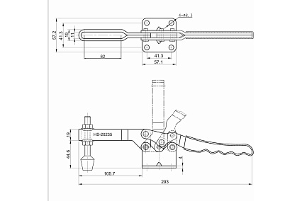 Зажим с горизонтальной рукоятью HS CLAMP HS-20235