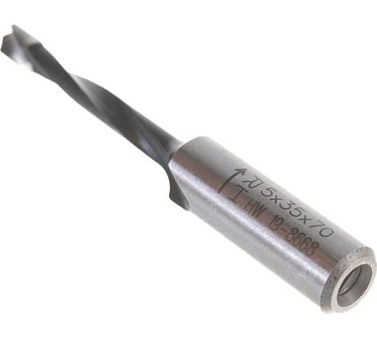 Сверло HW (5x35x70 мм; Z 2+2; S 10x30 RH) для присадочного станка CMT 311.050.41