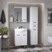 Зеркальный шкаф Onika Балтика 58 см белый, правый, с подсветкой 205816