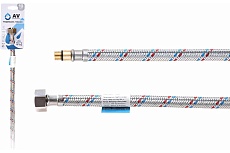 Гибкая подводка для воды AV Engineering штуцер М10 короткий - гайка 1/2" 60 см AVE20360