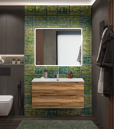 Мебель для ванной BelBagno Marino-Cer-N 100 см Rovere Rustico
